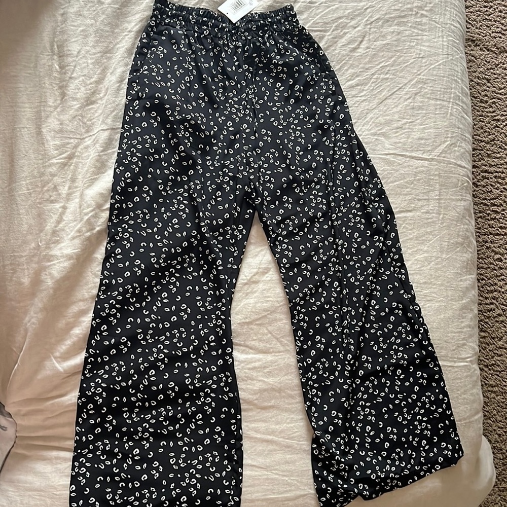 Women animal print wide leg pants